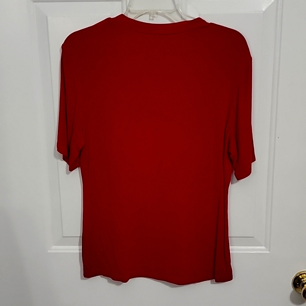 Red Ribbed Top - Size 1X - Picture 3 of 3